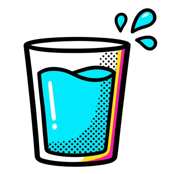 Aqua, the colourful drink-jug character
